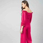 Women Fuchsia Pink Solid Jumpsuit