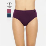 Women Pack of 3 Assorted Solid Antibacterial Briefs