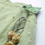 Green Net Aline Lehenga