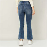 Women Solid Bootcut Dark Jeans
