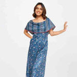 Women Blue & Red Floral Printed Basic Jumpsuit