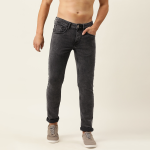 Men Black Skinny Jackson Fit Light Fade Stretchable Jeans