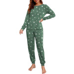 PrintStory Womens Pajama Set Long Sleeve Sleepwear Nightwear Soft Pjs Lounge Sets With Pockets