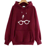 Unisex Printed Hoodie : Glasses and Scar Harry Potter