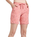 Womens 2 Pocket Floral Printed Shorts
