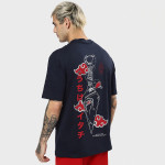 Men Blue Printed Loose T-shirt