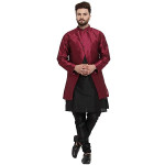 Cream-coloured, maroon and gold solid stitched