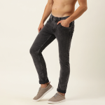 Men Black Skinny Jackson Fit Light Fade Stretchable Jeans