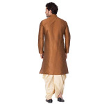 Men's Black Cotton Silk Blend Kurta and Dhoti Pant Set