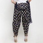 Women black & Gold-Toned Block Printed Salwar & Dupatta Set