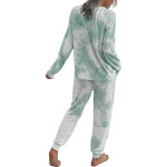 Women's Pajama Sets Tie Dye Sweatsuit Long Sleeves Pullover Sleepwear Set 2 Pcs Lounge Jogger Set Nightwear