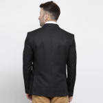 Men Black Solid Tailored-Fit Single-Breasted Blazer