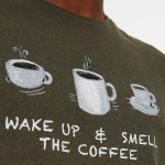 Men Khaki & Grey Pure Cotton Typography Print Pyjama Set