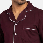 Men Brown & White Night suit