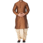 Men's Black Cotton Silk Blend Kurta and Dhoti Pant Set