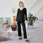 Women's Pajama Set Long Sleeve Sleepwear Soft Loungewear Sets Pajamas Top and Pants Pjs