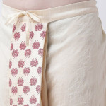 Men Cream-Coloured & Red Printed Dupion Silk Dhoti
