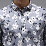 Grey Printed Casual Shirt