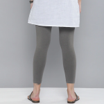 Women Grey Solid Leggings