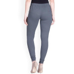 Women Grey Solid Cotton Churidar Length Leggings