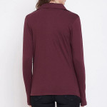 Women Maroon Solid Open Front Shrug