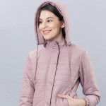 Women Pink Solid Padded Jacket