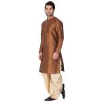 Men's Black Cotton Silk Blend Kurta and Dhoti Pant Set