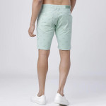 Men Sea Green Printed Slim Fit Denim Shorts