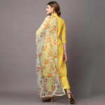 Yellow & Green Embroidered Unstitched Dress Material